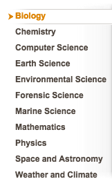 Science Online - Subjects list image
